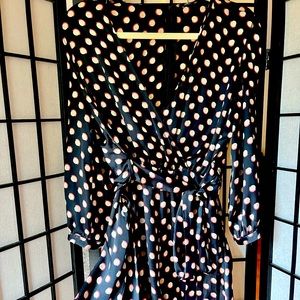 Black short polka dot jumpsuit